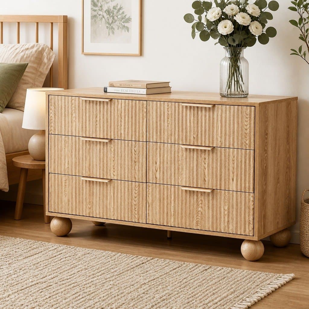 6 Drawer Tallboy Chest of Drawers for Storage