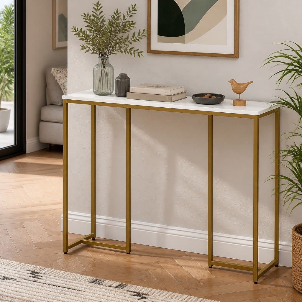 Console Table with Marble Effect