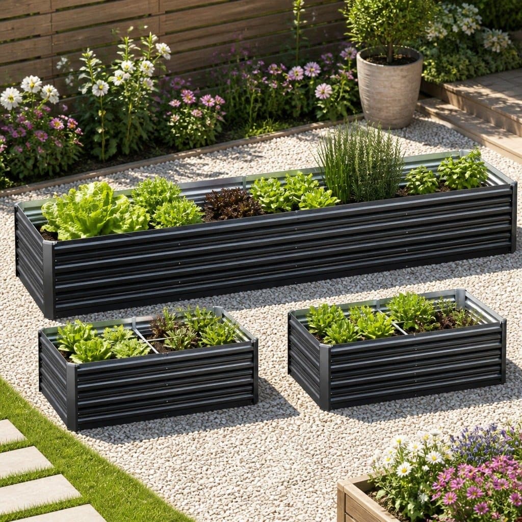 2-in-1 Galvanised Raised Garden Bed 45cm High