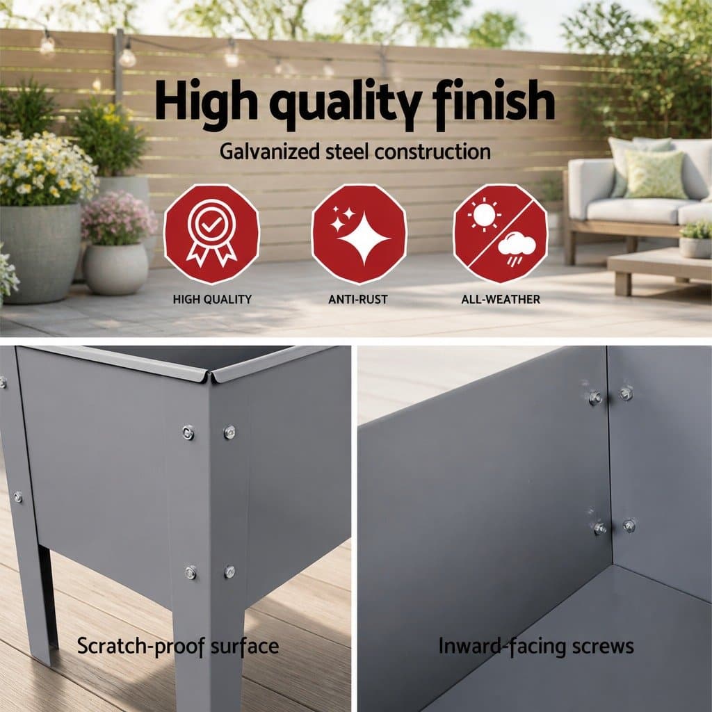 Elevated Garden Bed Planter Box 100x80x30cm