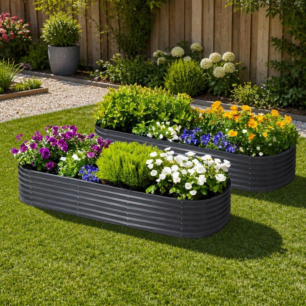 Raised Garden Bed 240x80x42cm Oval Planter Box