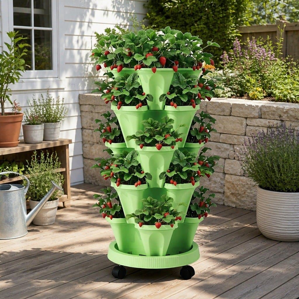 5-Tier Vertical Garden Planter Bed with Casters