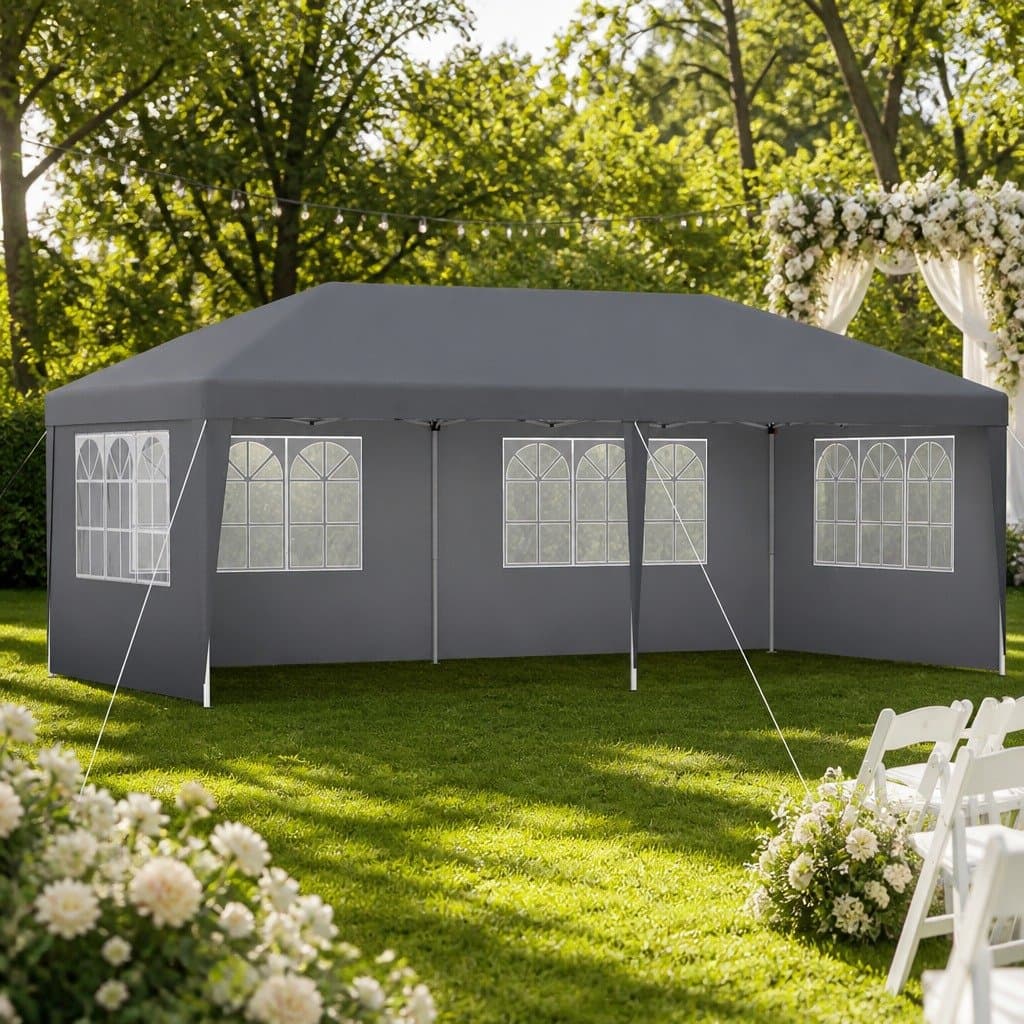 3x6m Outdoor Gazebo Canopy in Grey
