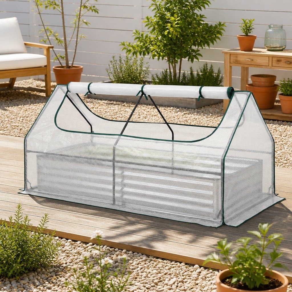 3 in 1 Raised Garden Bed with Greenhouse Cover
