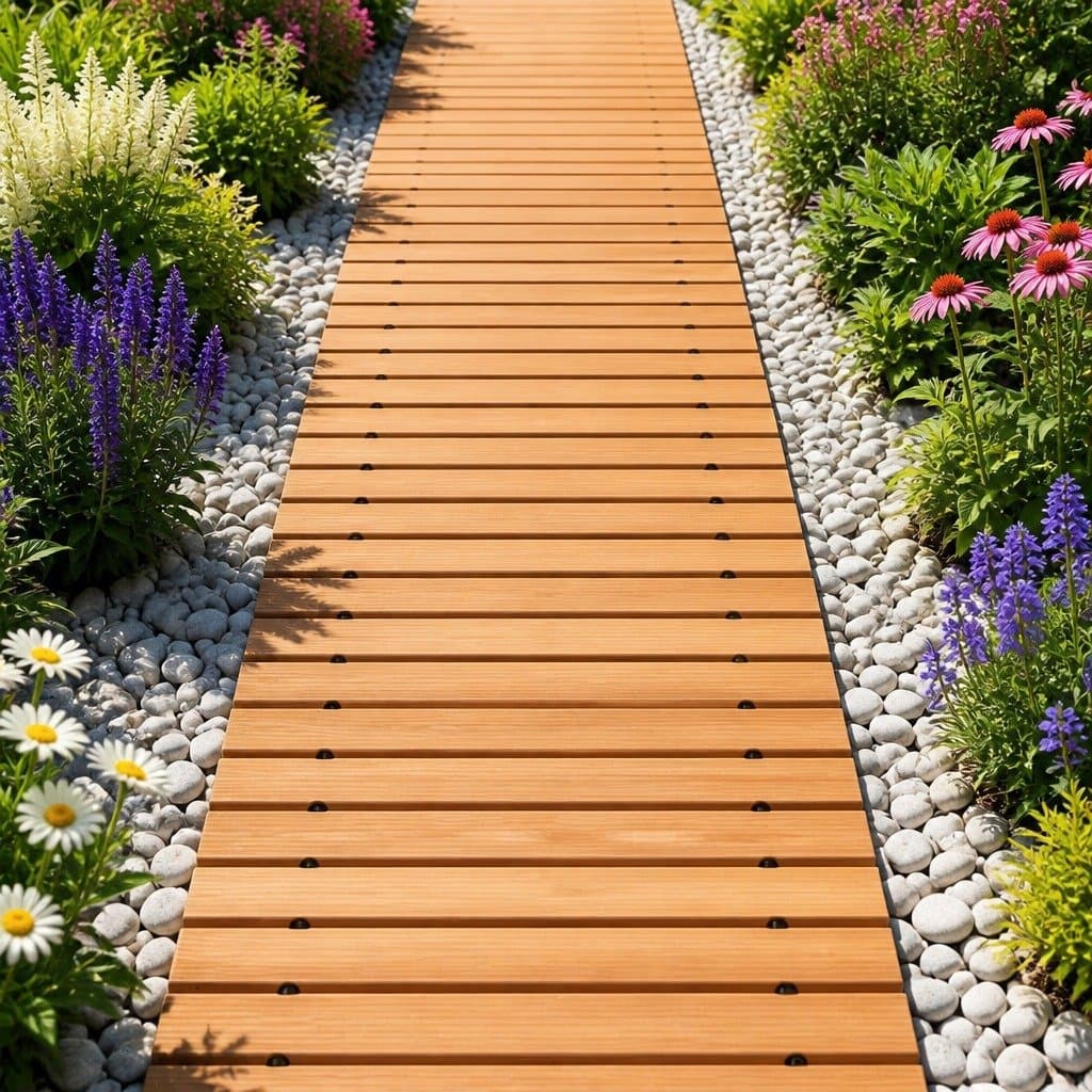 Flexible 8FT Wooden Garden Pathway Roll-Out for Outdoor Use