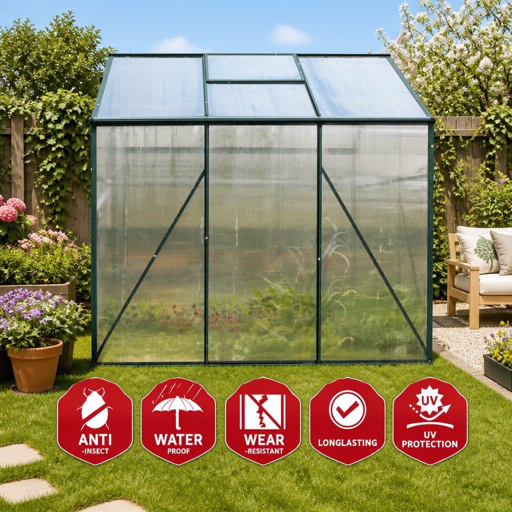 1.9x1.9x1.83M Greenhouse with UV-Resistant Panels
