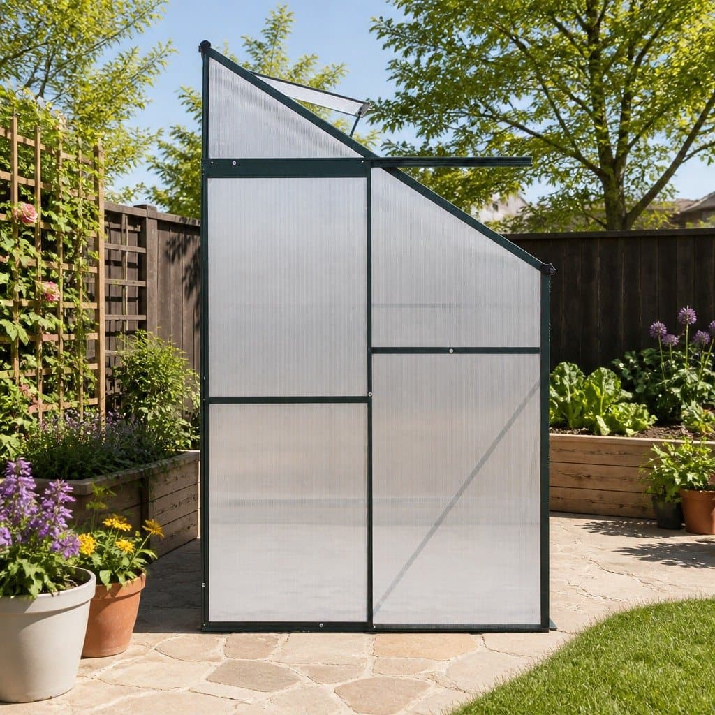 Aluminium Lean-to Greenhouse 2.52x1.27x2.13M