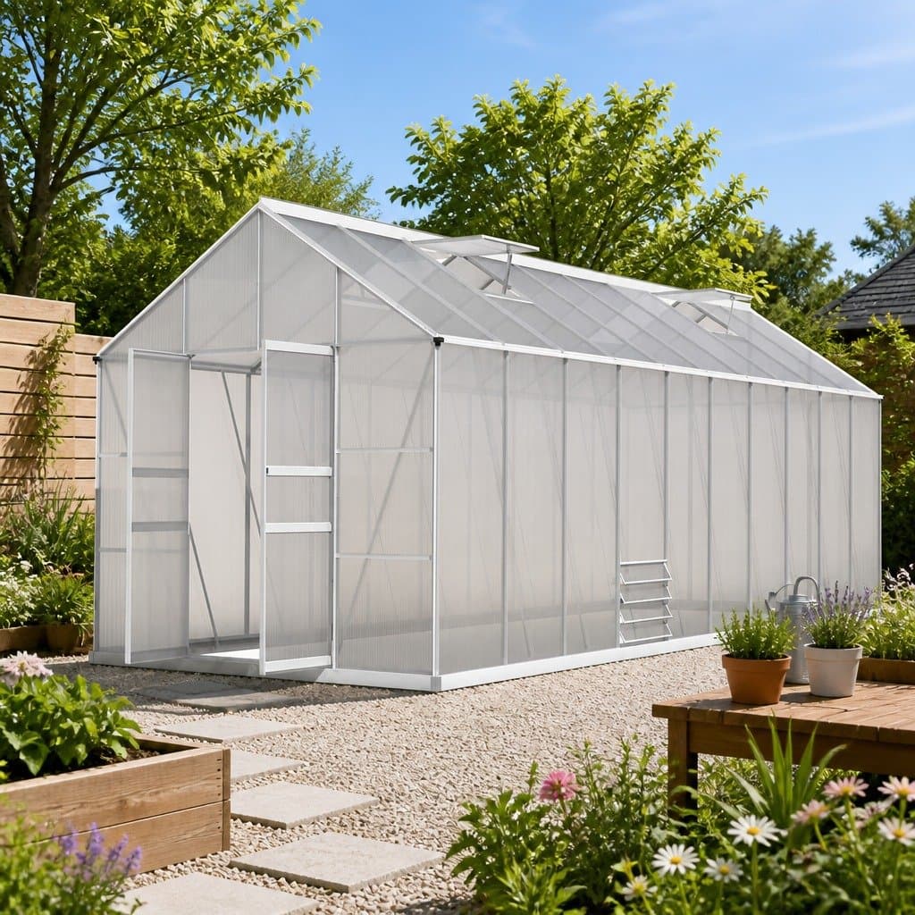 Aluminium Greenhouse with Double Doors