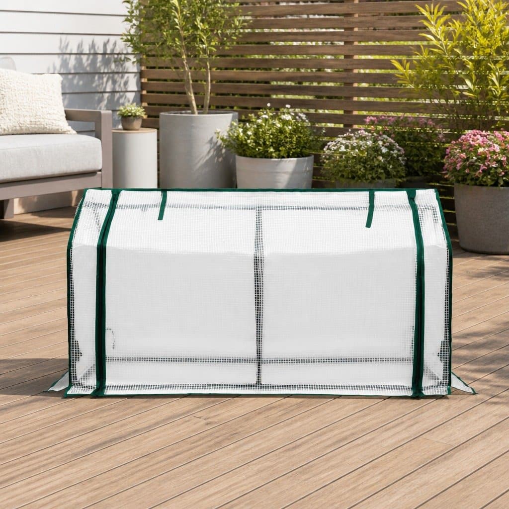 Mini Greenhouse with Roll-Up Zippered Door