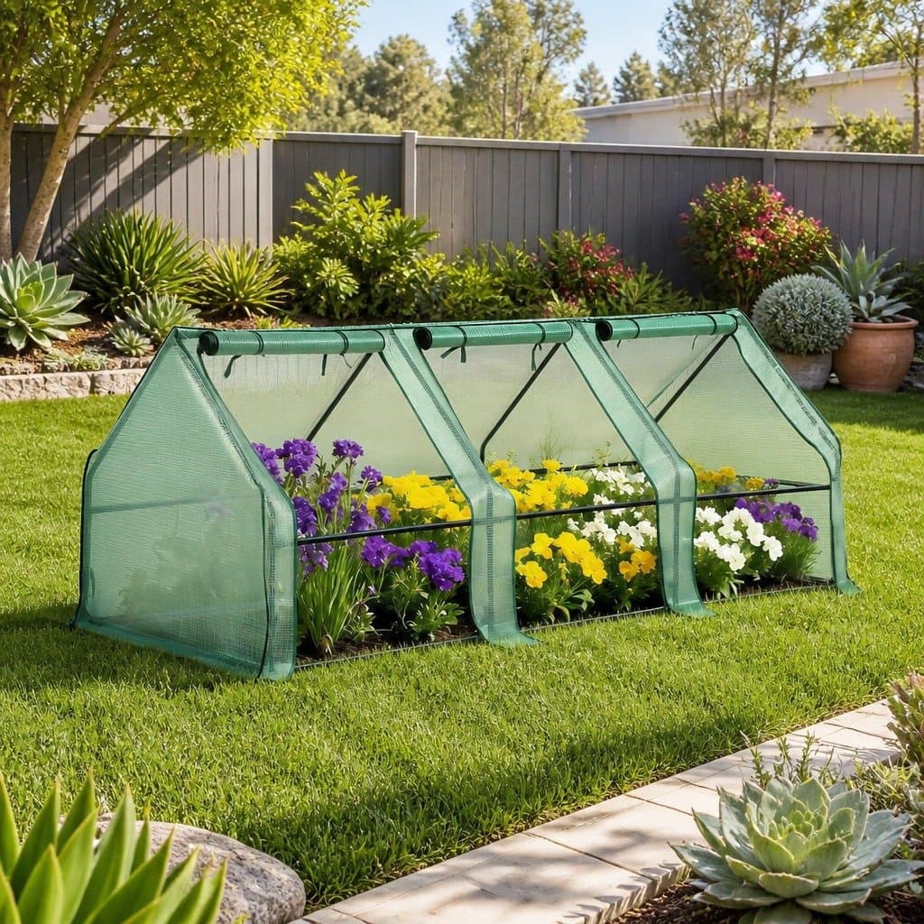 Mini Greenhouse with Steel Frame and PE Cover