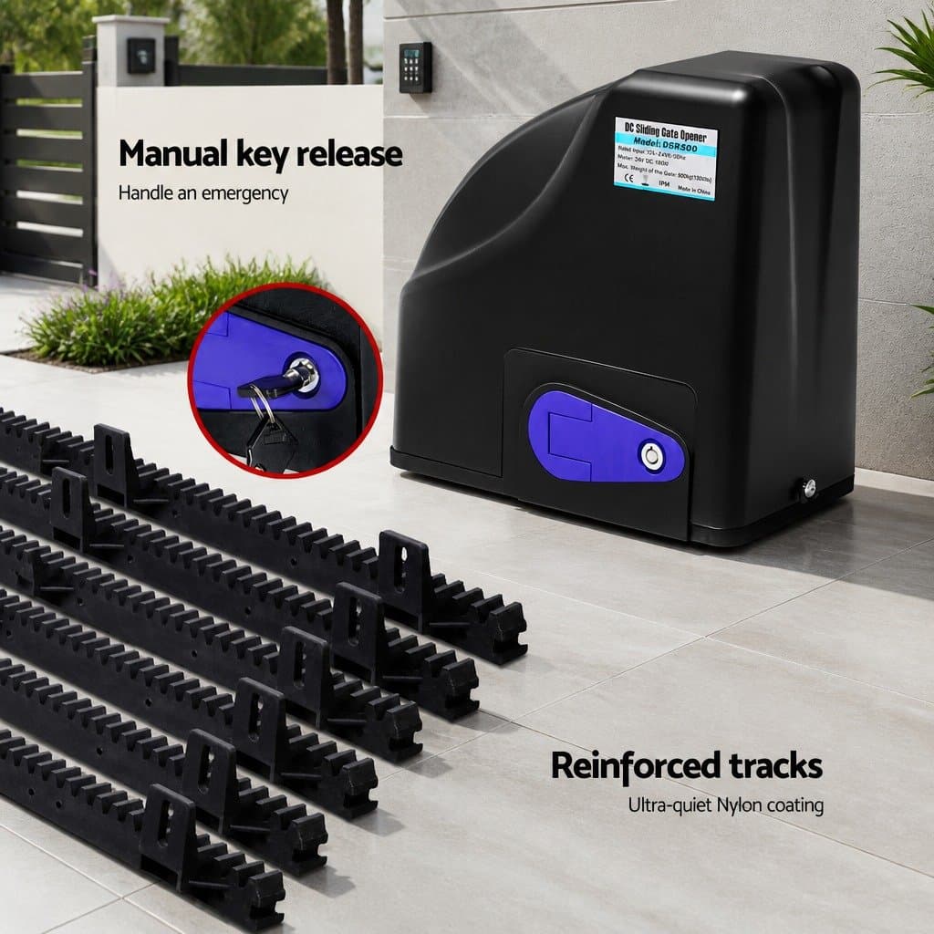 Solar Sliding Gate Opener Kit 6M 600KG