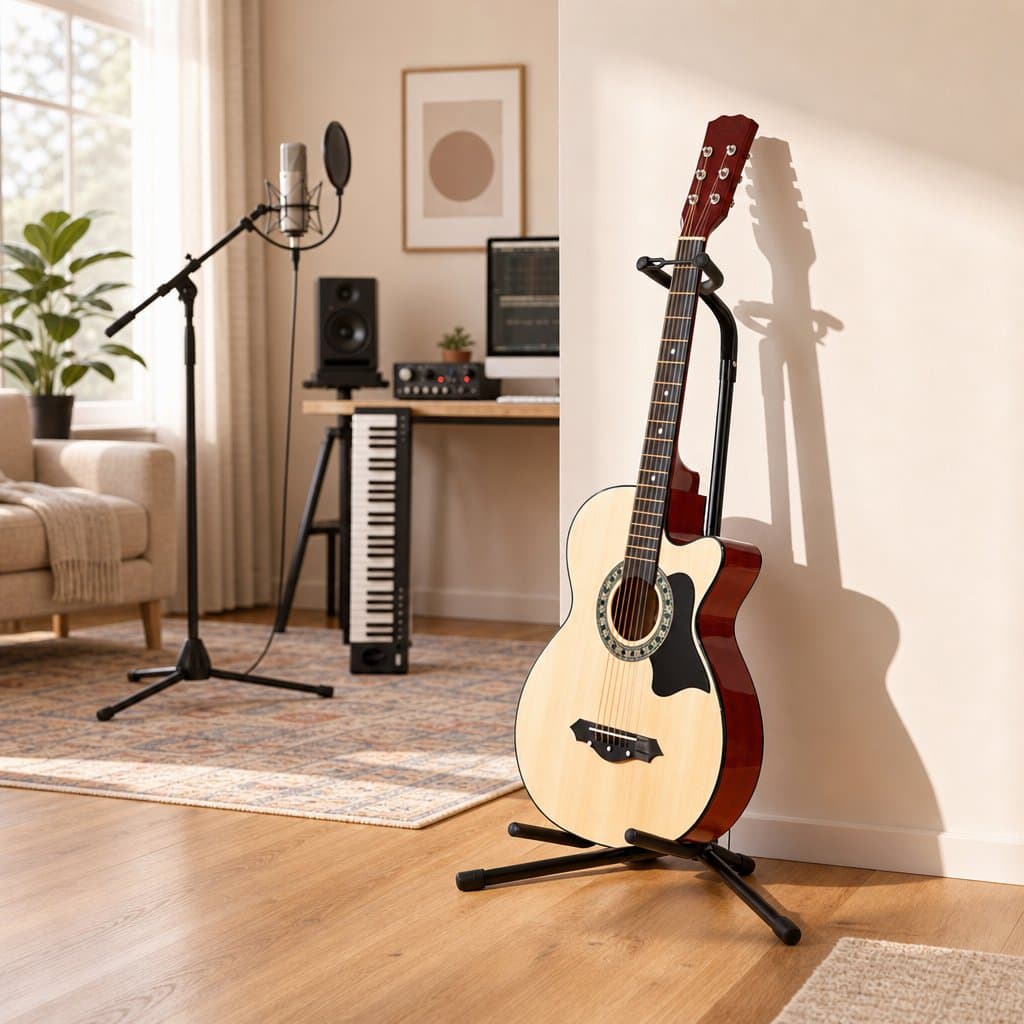 Adjustable A-Frame Guitar Stand for Acoustic, Electric & Bass