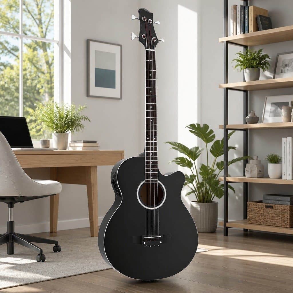 43-Inch Black Acoustic Bass Guitar with EQ