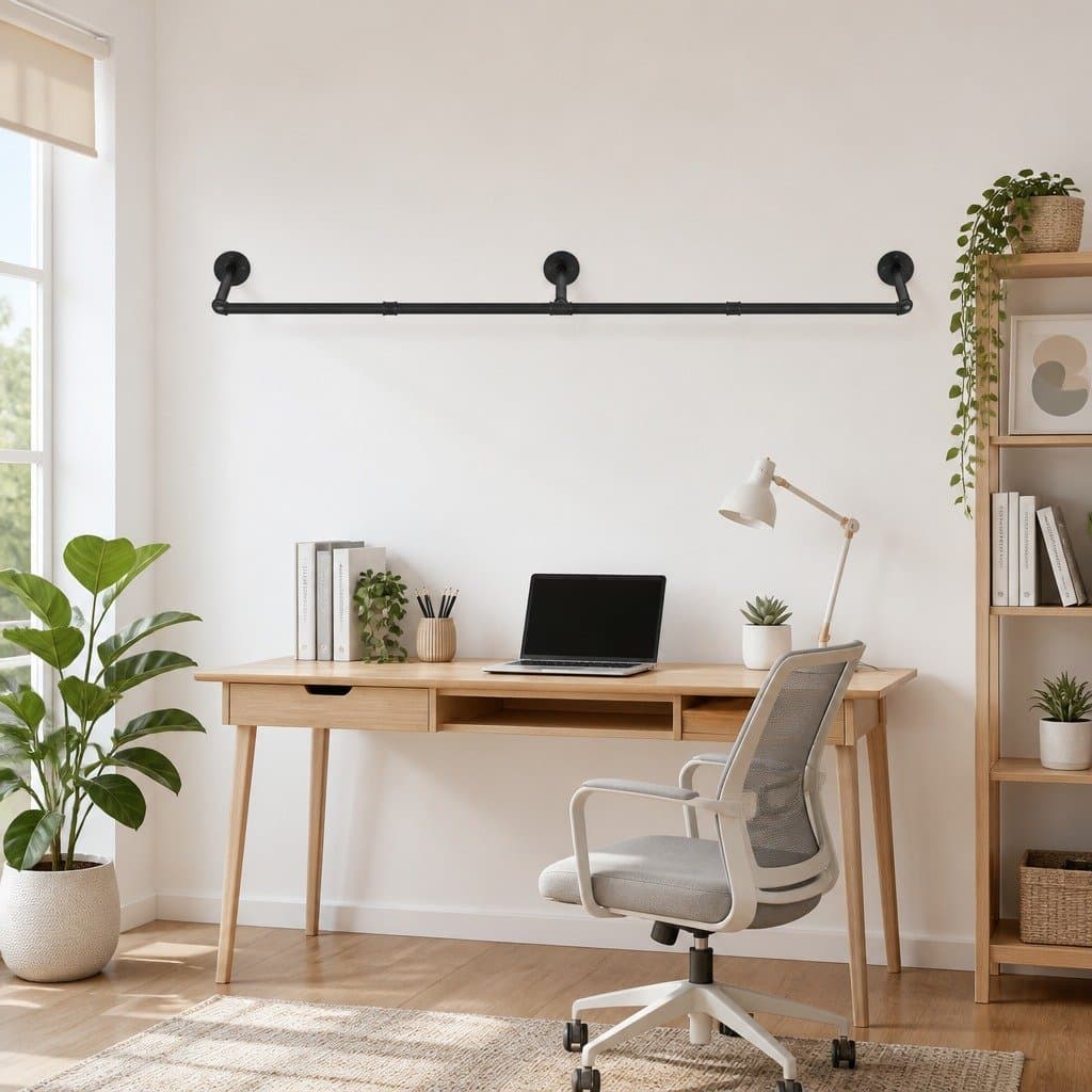 Wall-Mounted Clothes Rack with Hooks