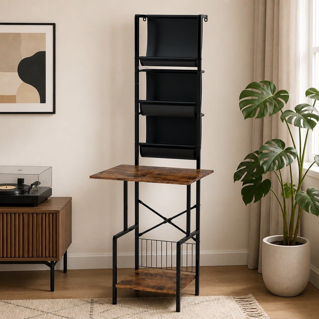 Tall Vinyl Record Player Stand for 200 Albums