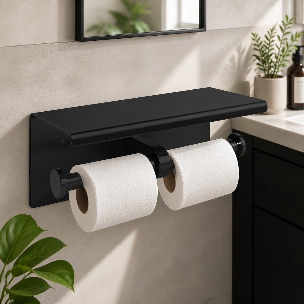 Double Roll Toilet Paper Holder in Stainless Steel