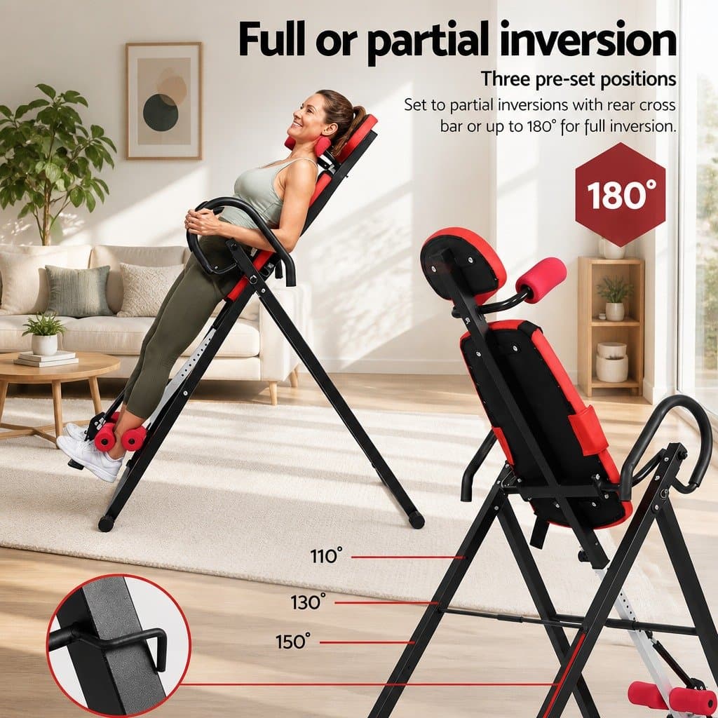 Inversion Table Gravity Exercise Back Stretcher Foldable Home Gym Equipment