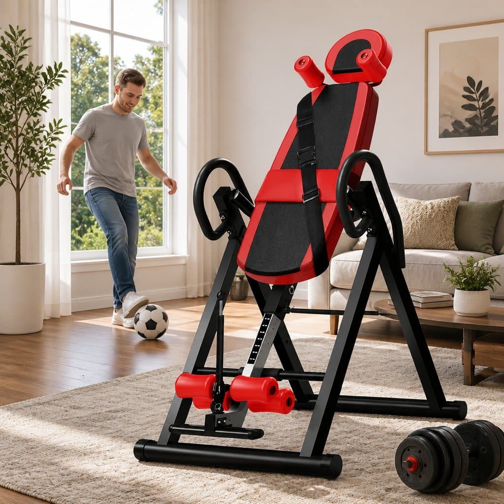 Inversion Table Gravity Exercise Back Stretcher Foldable Home Gym Equipment