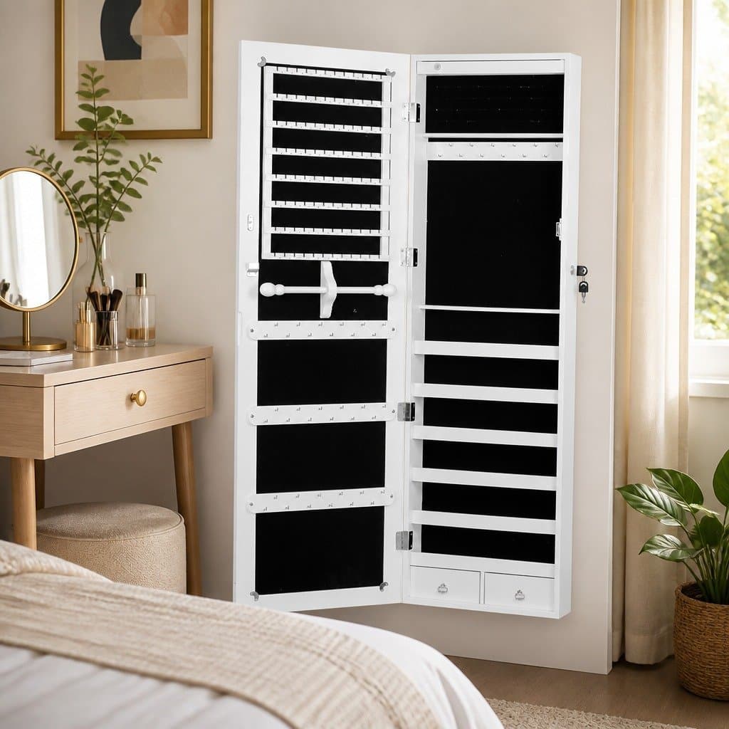 Full Length Mirror Jewellery Cabinet with LED