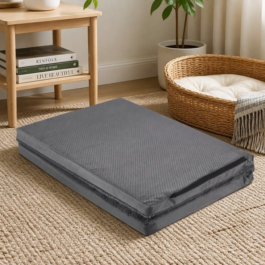 X-Large Grey Foldable Pet Bed for Dogs and Puppies