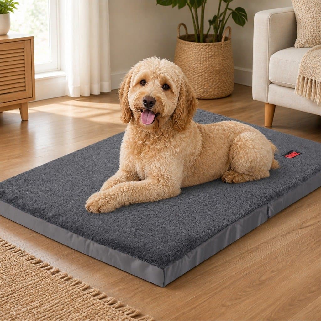 X-Large Grey Foldable Pet Bed for Dogs and Puppies
