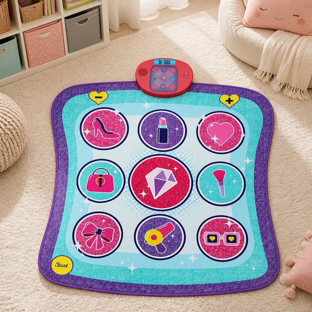 Kids Dance Mat Playmat 9 Spots Music Rhythm Game Foldable Portable Educational