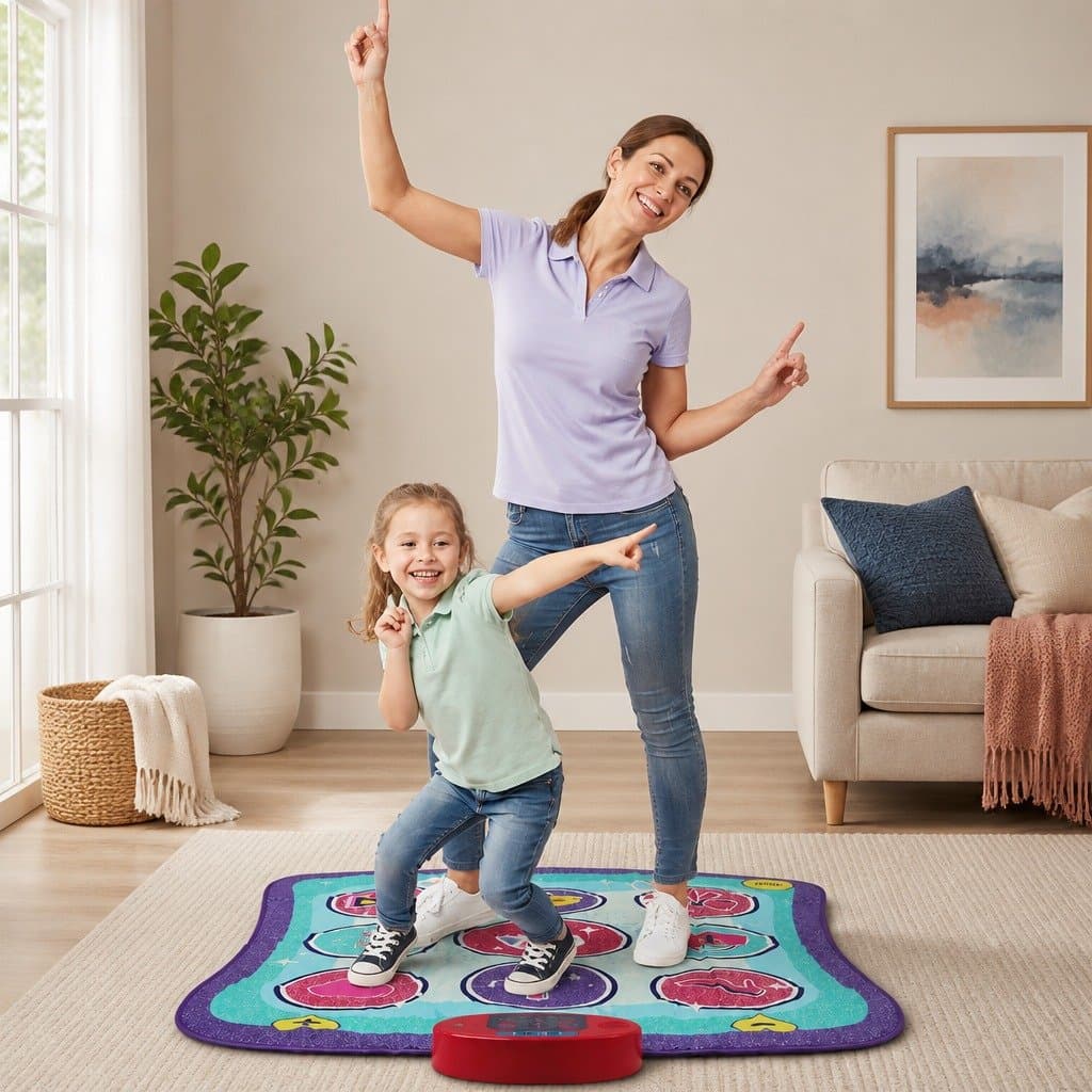 Kids Dance Mat Playmat 9 Spots Music Rhythm Game Foldable Portable Educational
