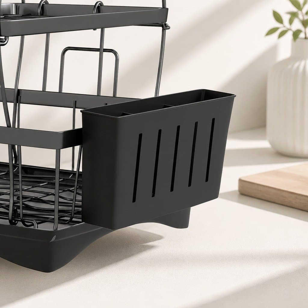3 Tier Dish Drying Rack with Cutlery and Cup Holders