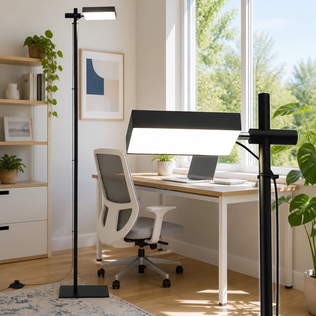 360° Rotating LED Floor Lamp with Adjustable Height