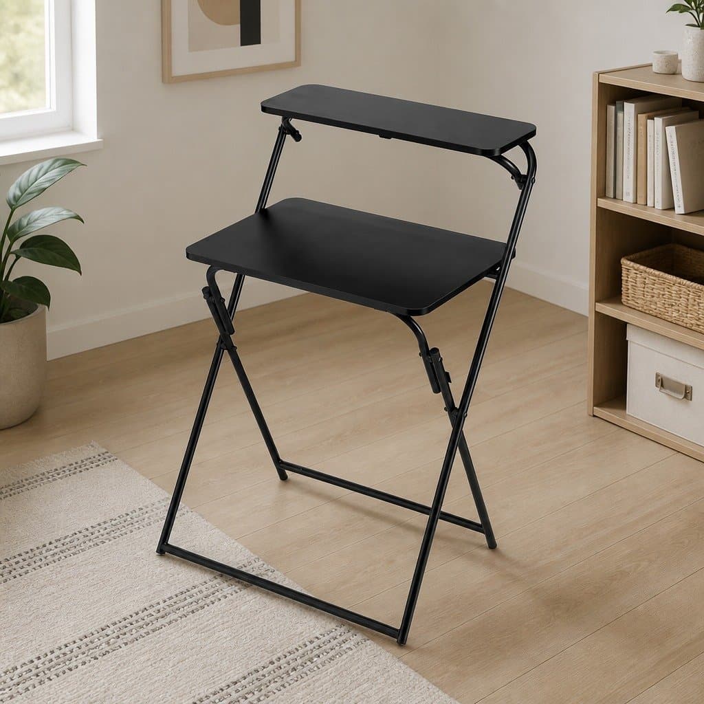 Adjustable Foldable Laptop Desk for Home Office Black