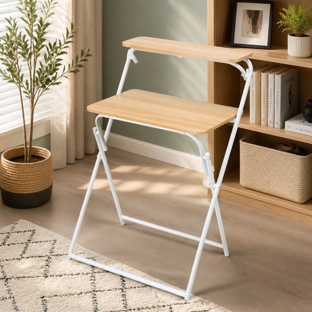 Adjustable Foldable Laptop Desk with Sturdy Metal Frame