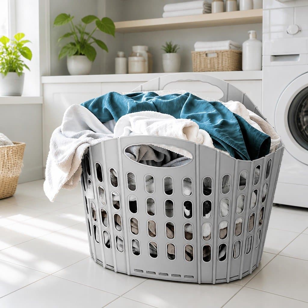 Foldable Laundry Basket with Large Capacity Grey