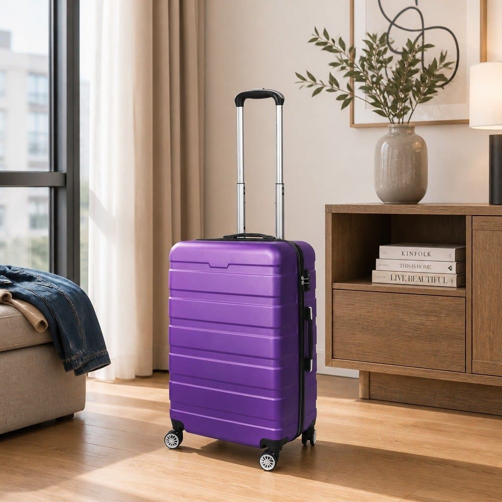 20 Inch Purple Carry-On Luggage Suitcase