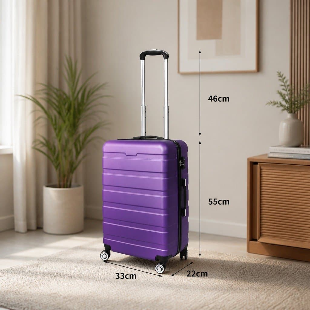 20 Inch Purple Carry-On Luggage Suitcase
