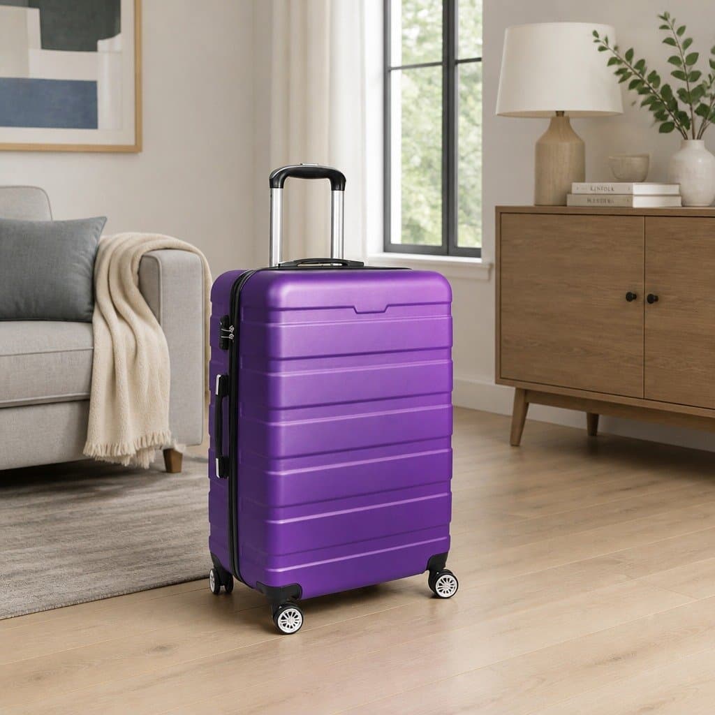 20 Inch Purple Carry-On Luggage Suitcase