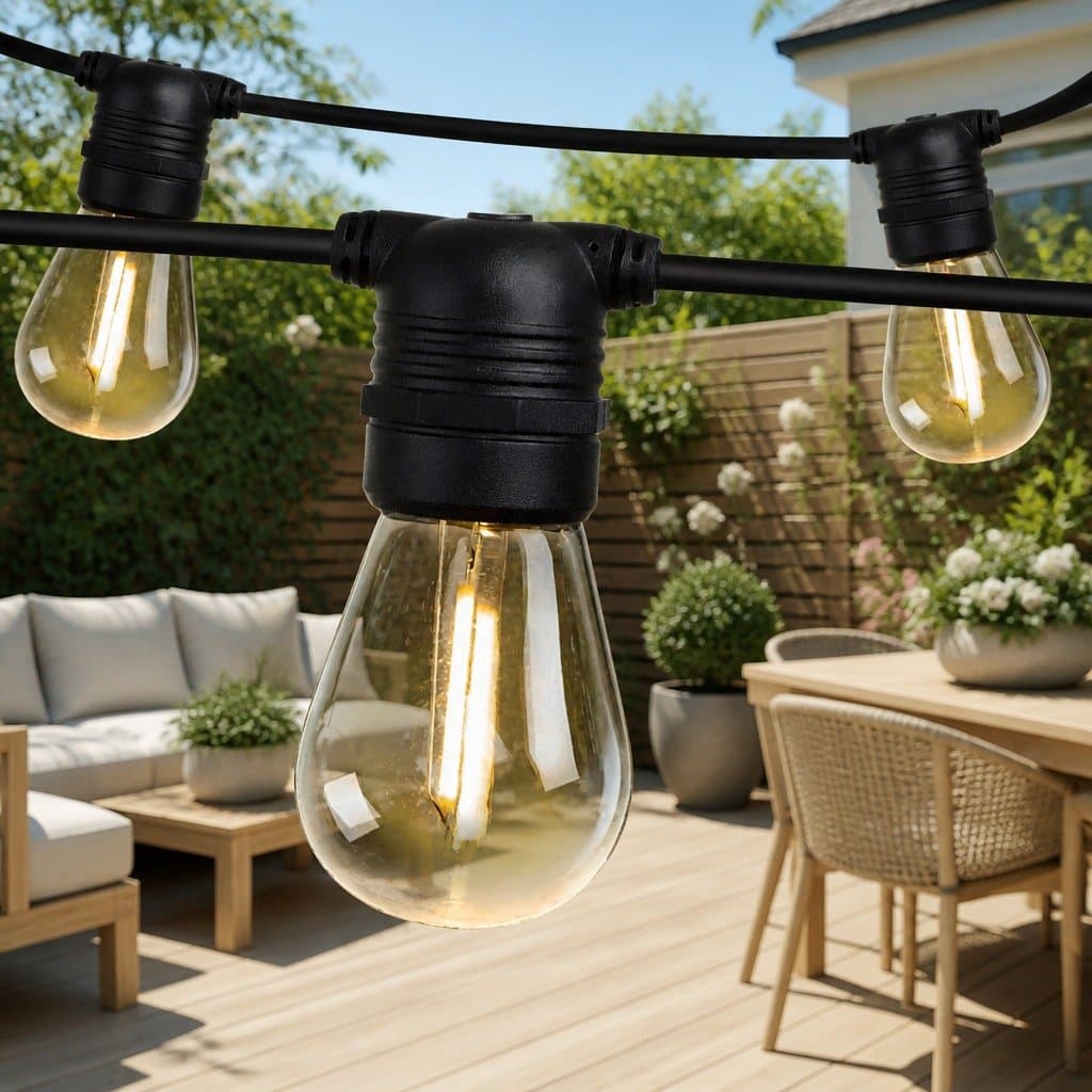 41m Warm White LED Festoon String Lights