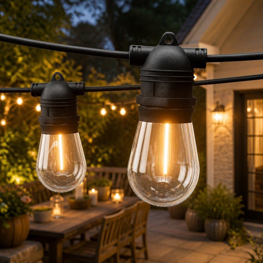 37m Festoon String Lights with 40 Warm White Bulbs