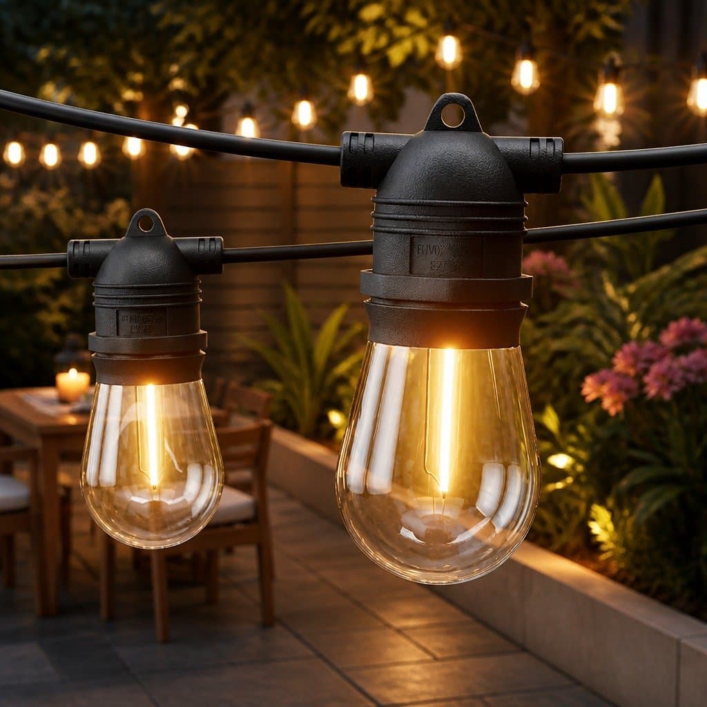 Festoon Lights 46m with 50 Warm White Bulbs