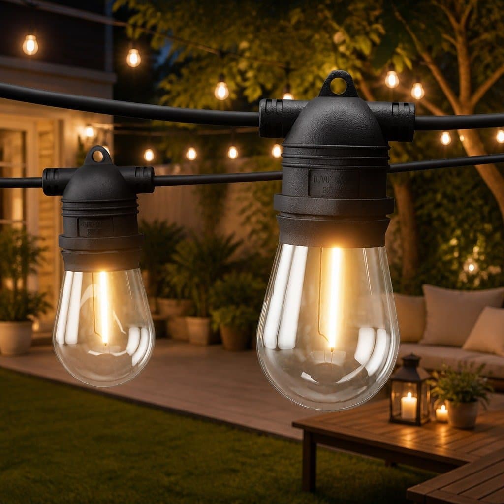 55m Festoon String Lights in Warm White