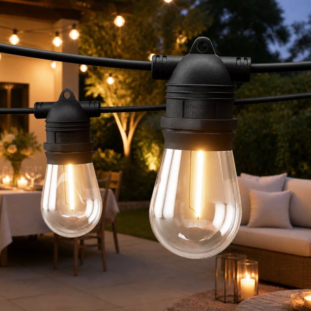 64m Festoon String Lights with 70 Bulbs