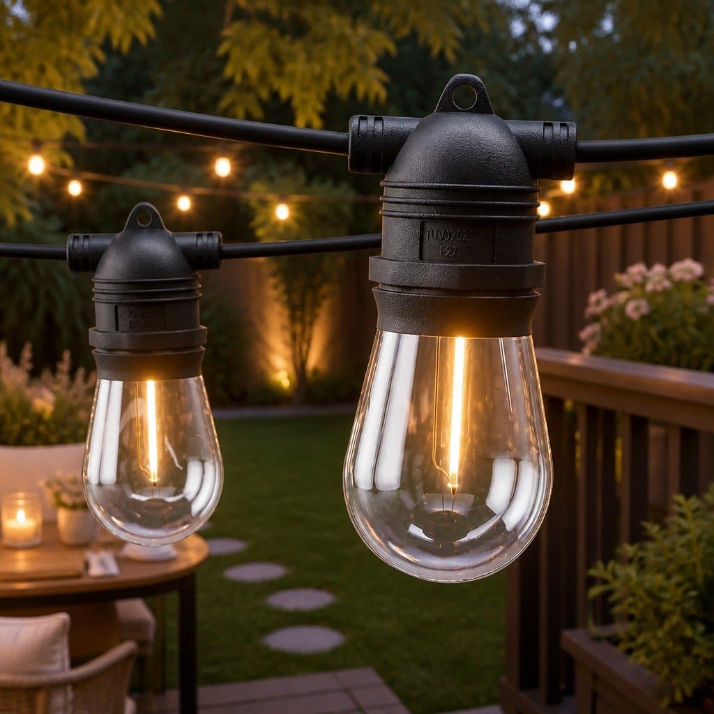 82m Festoon String Lights with 90 Warm White Bulbs