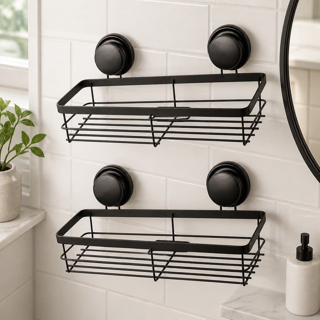 2 Pack Corner Shower Caddy with Suction Cups