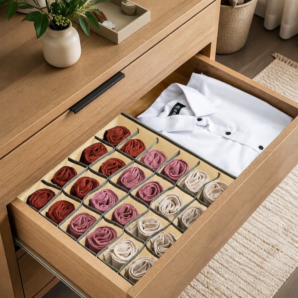 Fabric Drawer Organizer Boxes Set of 2