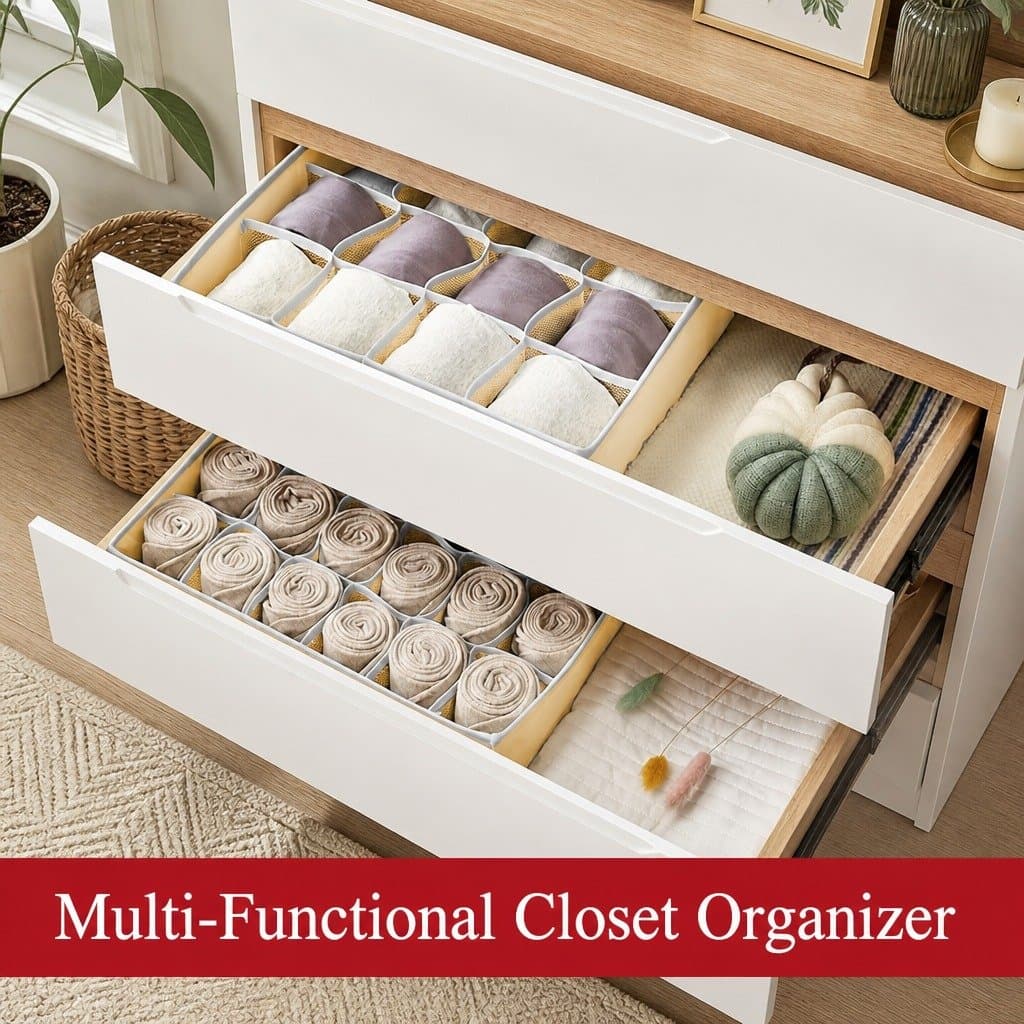 Fabric Drawer Organizer Boxes Set of 2