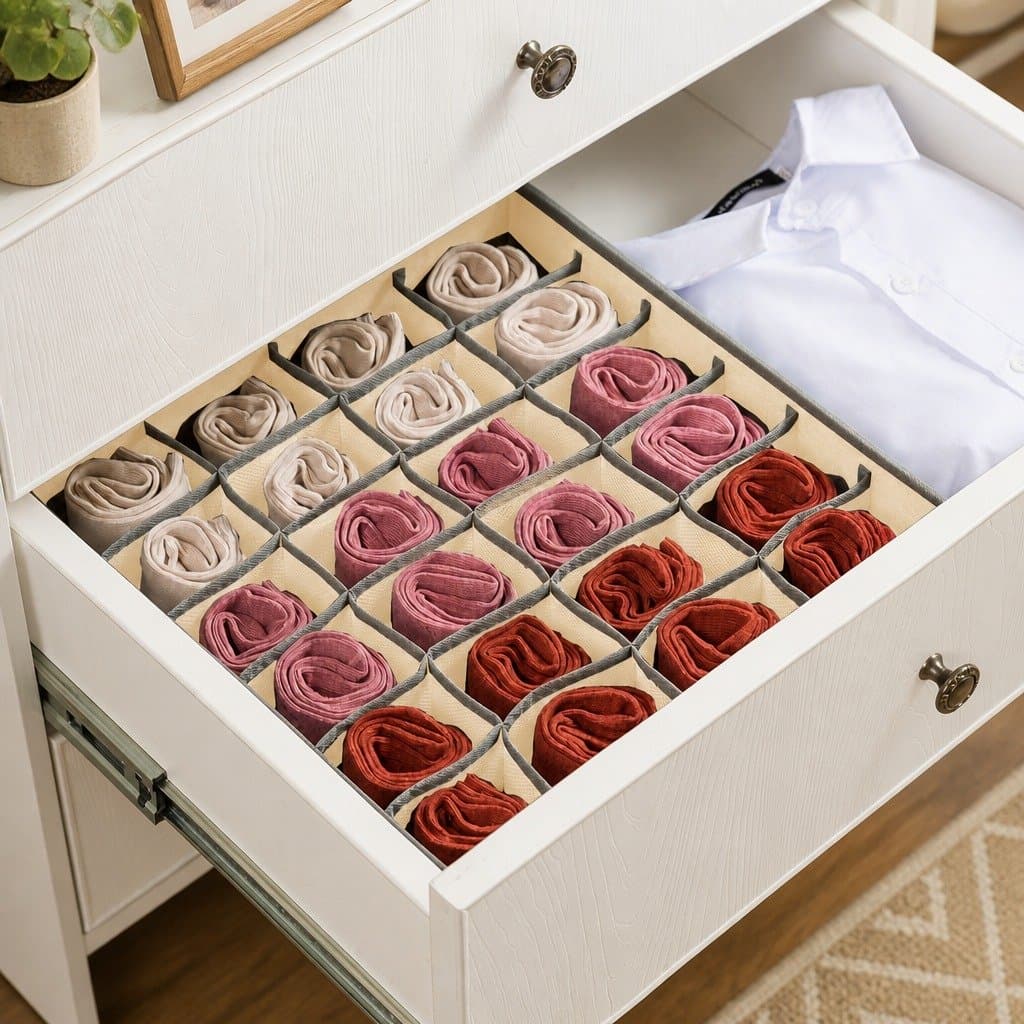 Fabric Drawer Organizer Boxes Set of 2