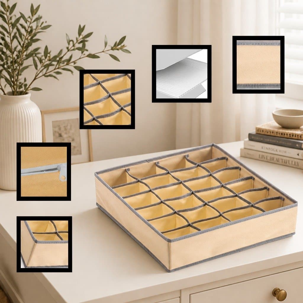 Fabric Drawer Organizer Boxes Set of 2