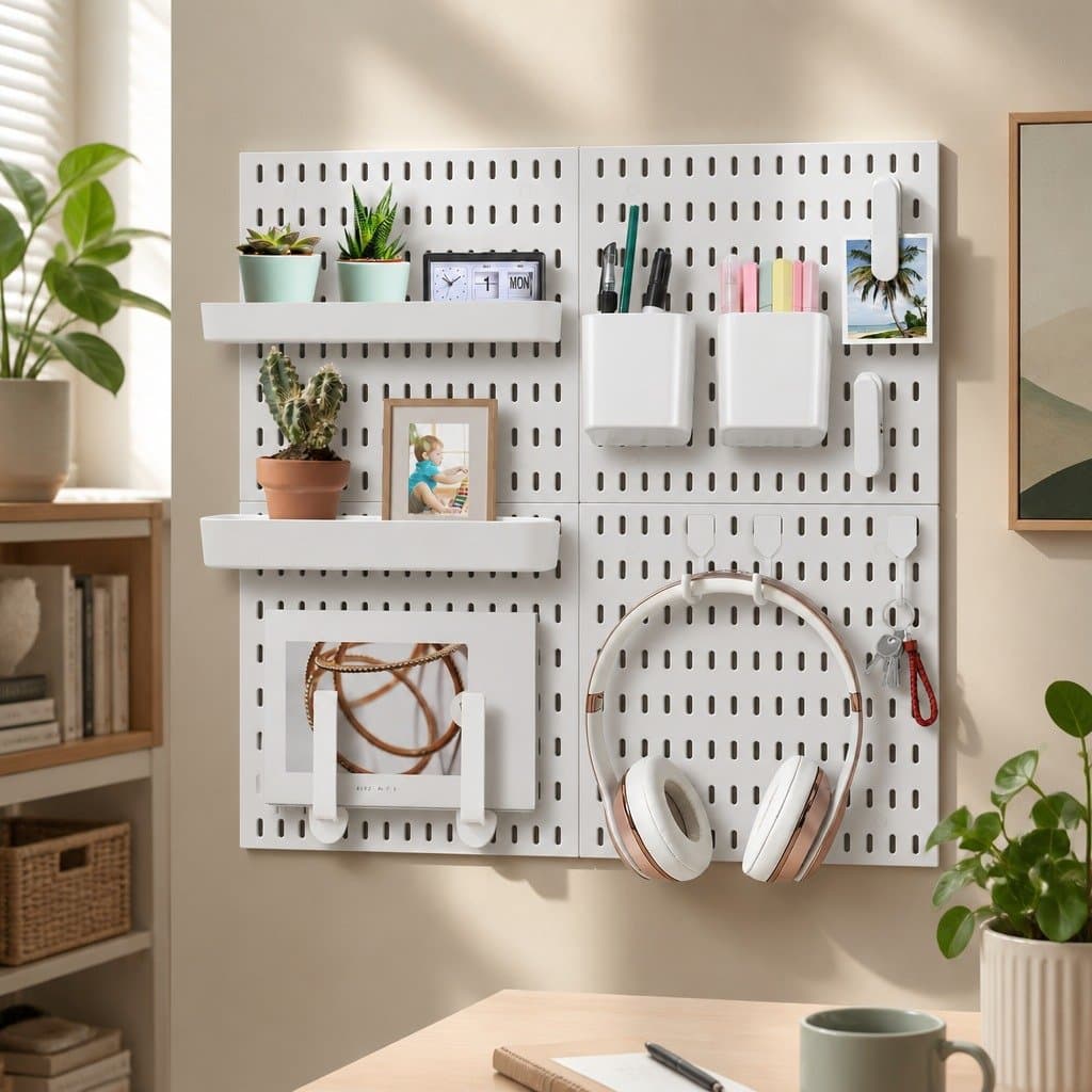 Pegboard Kit with Accessories for Organization