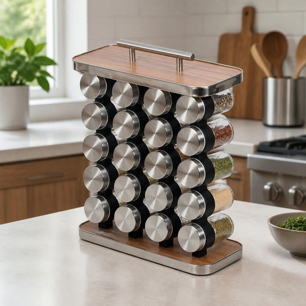 20-Jar Spice Rack Organizer for Kitchen Storage