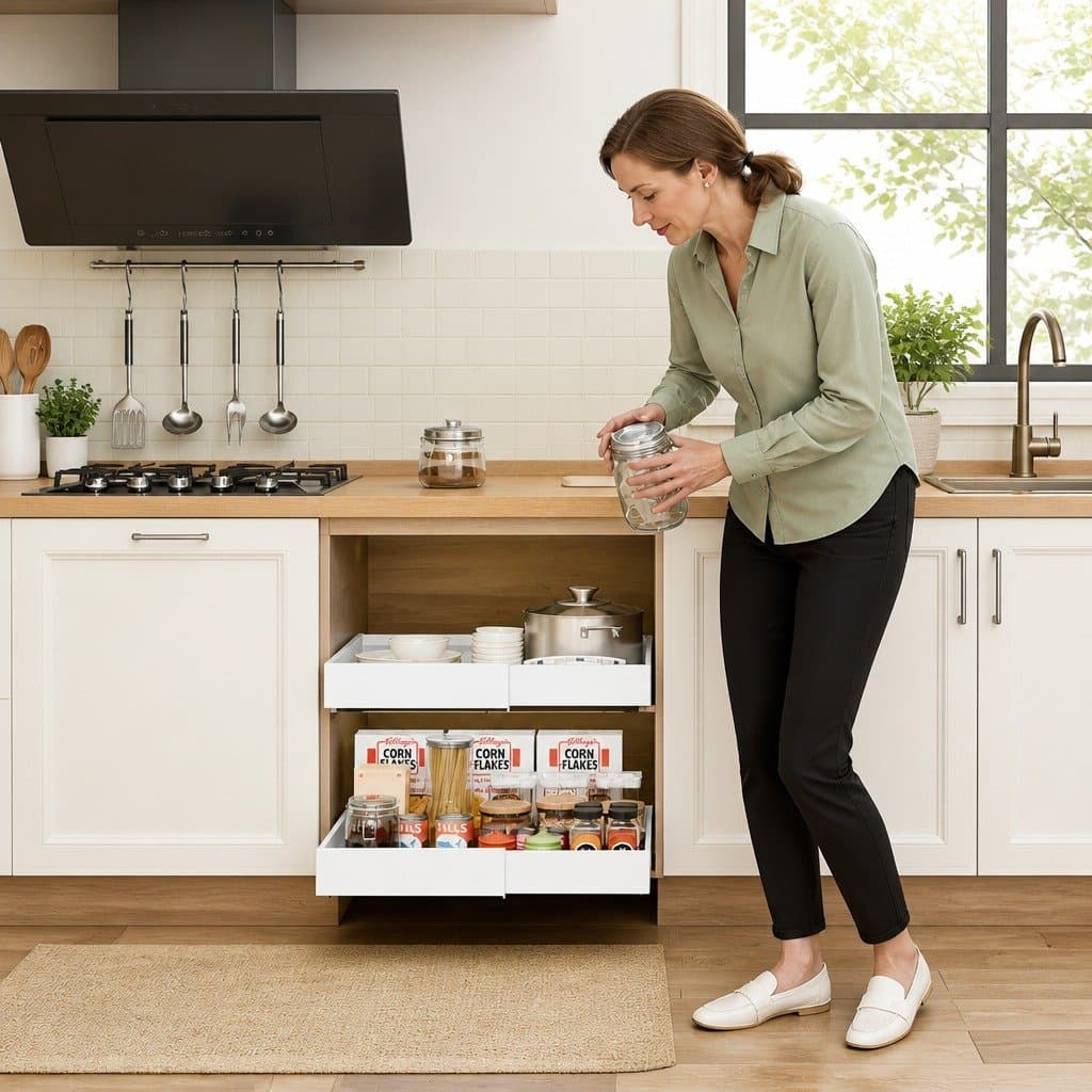 Expandable Pull Out Cabinet Organizer 2 Pack for Kitchens