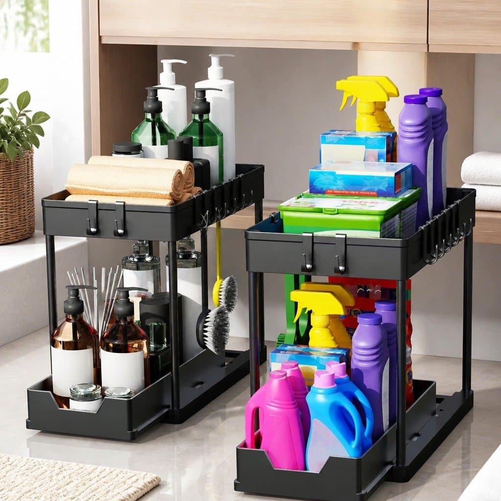 Under Sink Organizer 2 Pack with Pull-Out Baskets
